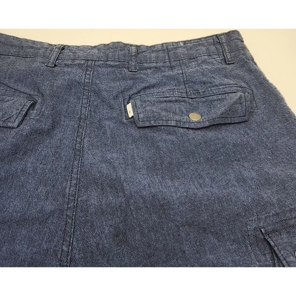 Levi's Cargo Shorts Men Sz 36 Flat Front Blue Textured Chino 11